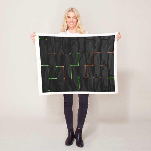 Dunkle Ziegel Neon-Glow-Kunstdecke Fleecedecke (Beispiel)