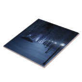 Dunkle Zierkachel Fliese (Seite)