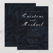 Dunkle Zierschrift Einladung (Vorne/Hinten)