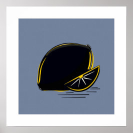 Dunkle Zitrone – Minimale Grafik Kunst  Poster