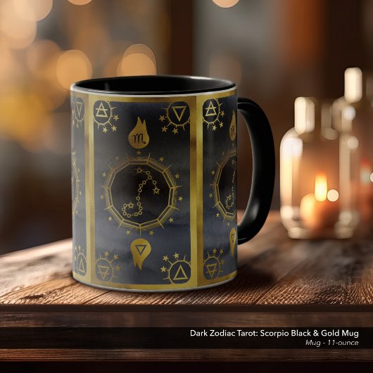 Dunkle Zodiac-Alchimie: Skorpio Black & Gold Tasse