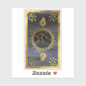 Dunkle Zodiac-Astrologie: Aquarius Black & Gold Aufkleber (Blatt)
