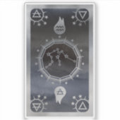 Dunkle Zodiac-Astrologie: Aquarius Black & Silver Aufkleber (Vorderseite)