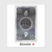 Dunkle Zodiac-Astrologie: Aquarius Black & Silver Aufkleber (Blatt)