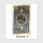 Dunkle Zodiac-Astrologie: Capricorn Black & Gold Aufkleber (Blatt)