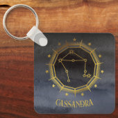 Dunkle Zodiac-Astrologie: Der Name Libra Black Schlüsselanhänger (Vorderseite)