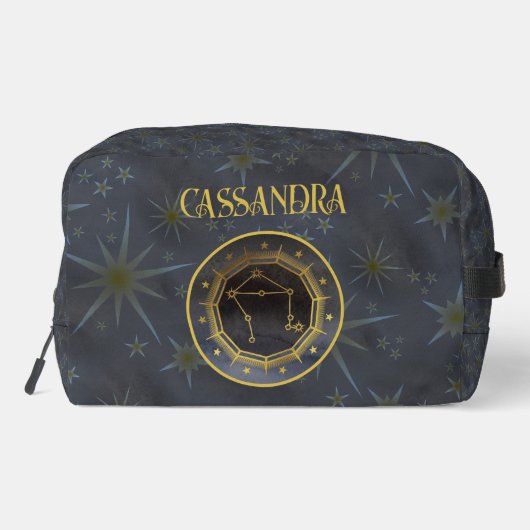 Dunkle Zodiac-Astrologie: Der Name Libra Black Waschbeutel (Rückseite)