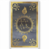 Dunkle Zodiac-Astrologie: Gemini Black & Gold Aufkleber (Vorderseite)