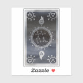 Dunkle Zodiac-Astrologie: Gemini Black & Silver Aufkleber (Blatt)