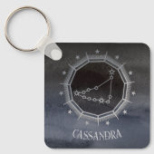 Dunkle Zodiac Astrologie: Kapricorn Schwarzer Silb Schlüsselanhänger (Vorderseite)