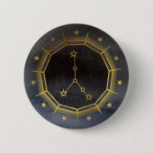 Dunkle Zodiac-Astrologie: Krebs Schwarz & Gold Run Button (Vorderseite)