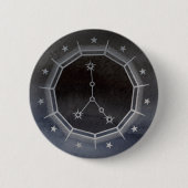Dunkle Zodiac-Astrologie: Krebs Schwarz & Silber R Button (Vorderseite)