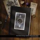 Dunkle Zodiac-Astrologie: Sagittarius Black & Silv Aufkleber