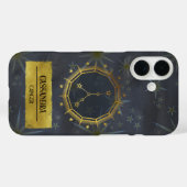 Dunkle Zodiac-Astrologie: Schwarz & Gold Case-Mate iPhone Hülle (Rückseite (Horizontal))