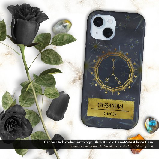 Dunkle Zodiac-Astrologie: Schwarz & Gold Case-Mate iPhone Hülle