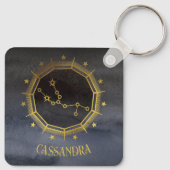 Dunkle Zodiac Astrologie: Taurus Black Gold Name Schlüsselanhänger (Rückseite)