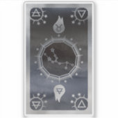 Dunkle Zodiac Astrologie: Taurus Black & Silver Aufkleber (Vorderseite)