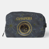 Dunkle Zodiac Astrologie: Virgo Black Gold Name Waschbeutel (Rückseite)