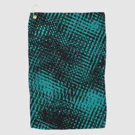 Dunkle zyangrüne Striche kreuzen wie eine Einbeulu Golfhandtuch