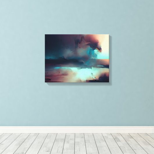 Dunkler abstrakter Kunst Druck Leinwanddruck (Insitu (Holzboden))