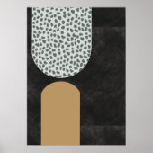 Dunkler Abstrakter Limon Wash Gold Akzent Poster (Vorne)