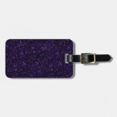 Dunkler Amethyst lila Glitzer Gepäckanhänger (Vorderseite horizontal)