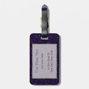 Dunkler Amethyst lila Glitzer Gepäckanhänger