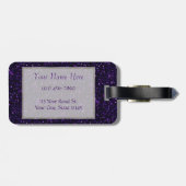 Dunkler Amethyst lila Glitzer Gepäckanhänger (Rückseite horizontal)