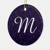 Dunkler Amethyst Lila Glitzer Keramik Ornament (Links)
