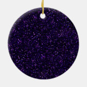 Dunkler Amethyst Lila Glitzer Keramik Ornament (Hinten)