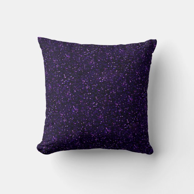 Dunkler Amethyst lila Glitzer Kissen (Vorderseite)