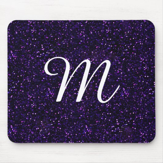 Dunkler Amethyst lila Glitzer Mousepad (Vorne)