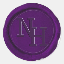 Dunkler Amethyst Lila Wax Siegel Monogram Sticker