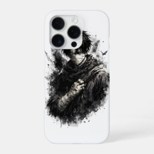 Dunkler Anime-Krieger mit verbundenen Ninja-Grunge iPhone 16 Pro Hülle