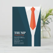 Dunkler Anzug Rote Krawatte Einweihung Party Einladung (Stehend Vorderseite)