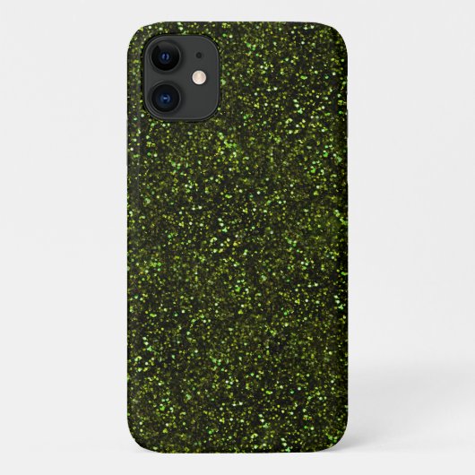 Dunkler apfelgrüner Glitter Case-Mate iPhone Hülle (Rückseite)