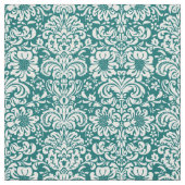 Dunkler Aquamariner BlumenDamast Stoff (Muster)
