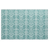Dunkler Aquamariner BlumenDamast Stoff (Fat Quarter (45,7 x 55,9 cm))
