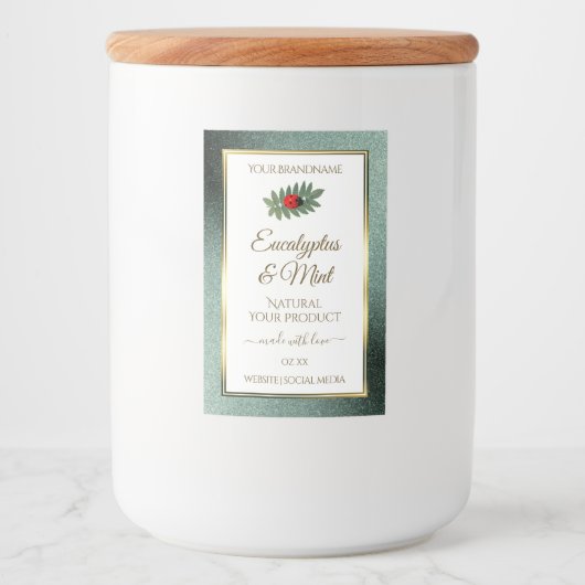 Dunkler Aquamariner Glitzer Weißmarken Ladybug Lebensmitteletikett (Vorderseite)