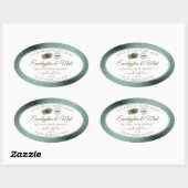 Dunkler Aquamariner Glitzer, White Product Label L Ovaler Aufkleber (Blatt)