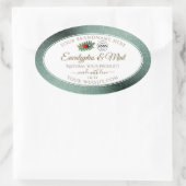 Dunkler Aquamariner Glitzer, White Product Label L Ovaler Aufkleber (Tasche)