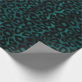 Dunkler aquamariner Leopard-Tierdruck Geschenkpapier (Ecke)