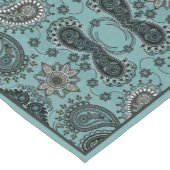 Dunkler aquamariner Paisley kurzer Tischläufer (Ecke)