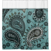 Dunkler aquamariner Seidenduschvorhang Duschvorhang (Vorderseite)