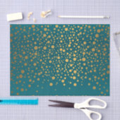 Dunkler aquamariner und metallischer GoldConfetti Seidenpapier (Handwerk)