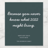 Dunkler Aquamariner Witz weiß nicht, was 2022 brin Weinetikett (Einzelnes Label)