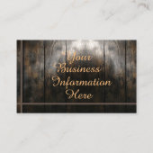 Dunkler Barnholz, Stiefel und Cowboy-Hut auf einem Visitenkarte (Rückseite)