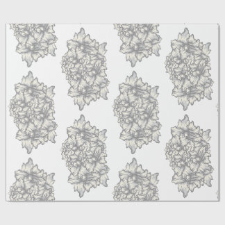 Dunkler Barock-Blumen-Tattoo-Stil Geschenkpapier