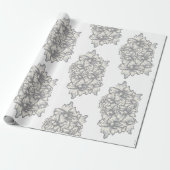Dunkler Barock-Blumen-Tattoo-Stil Geschenkpapier (Ungerollt)