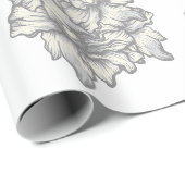 Dunkler Barock-Blumen-Tattoo-Stil Geschenkpapier (Rolleneckpunkt)